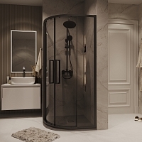 Душевой уголок Grossman Cosmo 1950x800x800 (тонированное стекло) черный матовый 301.K33.02.8080.21.10
