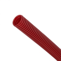 Труба Hoobs гофрированная, Д20 (внешн. 25мм) красная отрезок \ 030м \