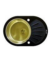 Мойка для кухни Seaman Eco Glass вентиль-автомат золото SMG-730B-Gold.B
