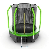 Батут с внутренней сеткой и лестницей Evo Jump Cosmo 6ft (Green) + нижняя сеть
