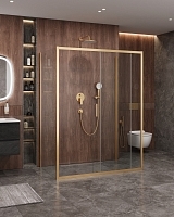 Душевой уголок Cezares Molveno 1950x1400x900 брашированное золото MOLVENO-AH-12-140/90-C-BORO-IV