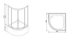 Душевой уголок AM.PM Like 900x900x1600 W80G-301A090MT