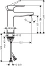 Смеситель для раковины Hansgrohe Metropol 110 со сливным клапаном 74507000