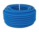 Труба STOUT гофрированная ПНД, цвет синий, наружным диаметром 35 мм для труб диаметром 25 мм бухта \ 050м \