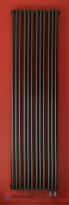 Стальной трубчатый радиатор Empatiko Takt LR2-352-1750/18 секции с нижним подключением цвет Coal Black