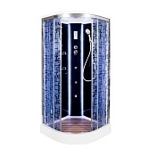 Душевая кабина Deto BМ 90x90 (тонированное стекло с узором) хром BM1590LED+GMBLACK