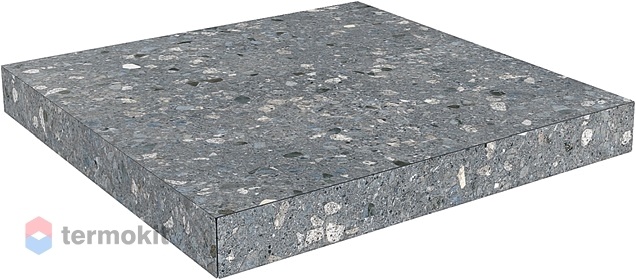 Ступень Kerama Marazzi Терраццо серый темный SG632800R/GCA угловая клееная 33х33