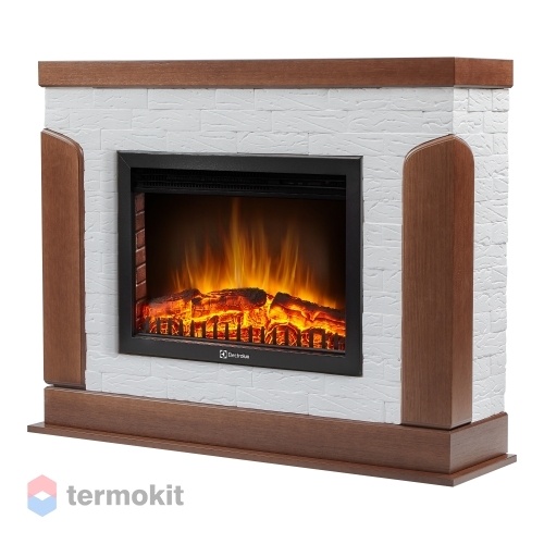 Портал Firelight Prestigio 25 камень белый, шпон дуб