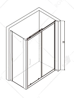 Душевой уголок RGW Classic CL-48B (CL-14B + Z-050-1B) 1850x1000x900 черный 32094890-014