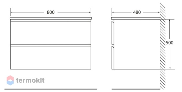 База под раковину Belbagno LUCE подвесная 80 LUCE-800-2C-SO-PT Stone