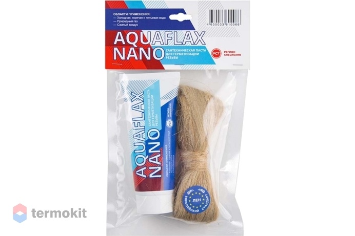 Aquaflax Nano 270 г уплотнительная сантехническая паста + 40 г европейский лён