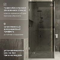 Душевой уголок STWORKI Орхус 2000x900x900 MV-OR-90x90-CR-T