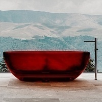 Прозрачная ванна ABBER Kristall 1700x750 красный AT9703Rubin
