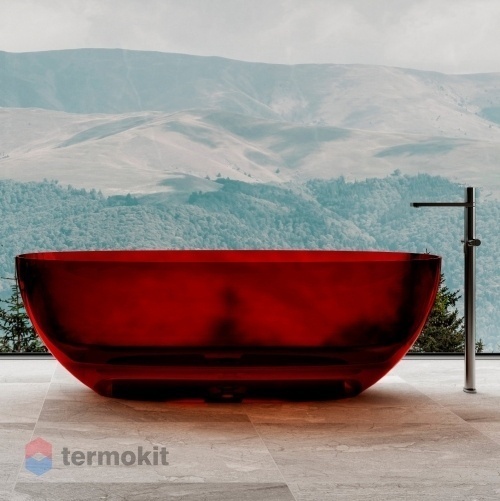 Прозрачная ванна ABBER Kristall 1700x750 красный AT9703Rubin