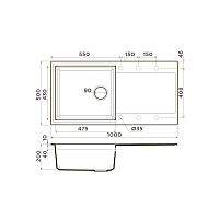 Мойка для кухни Omoikiri Sakaime 100-BL черный 4993884