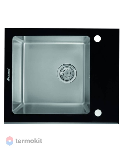 Мойка для кухни Seaman Eco Glass вентиль-автомат нержавеющая сталь SMG-610B.B