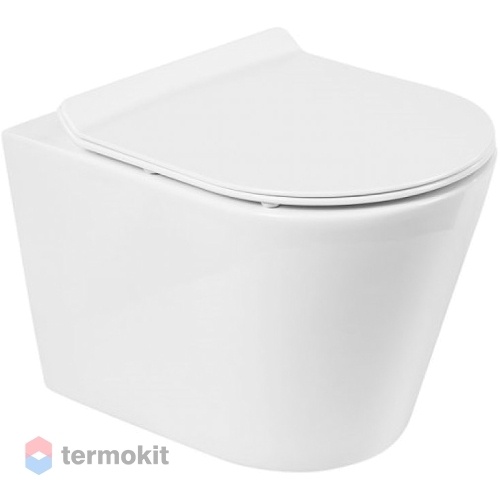 Унитаз подвесной BelBagno FLAY-R с сиденьем микролифт BB053CHR+BB105SC