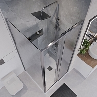 Душевой уголок Niagara Nova 1950x1100x1000 (шиншилла) хром NG-65-11CH-CH100-34