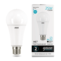 Лампа Gauss LED Elementary A67 25W E27 4100K 1/10/50
