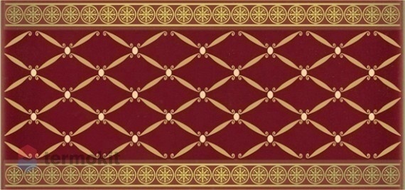 Керамическая плитка Almera Noblesse Cenefa Delis Burdeos Gold Бордюр 10x20