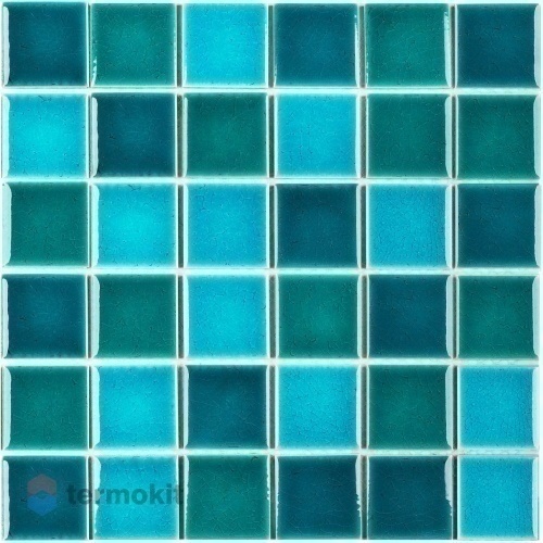 Керамическая Мозаика Starmosaic Crackle Green Mixed Glossy (LWWB83333) 30,6х30,6х6 (4,8x4,8)