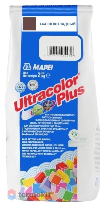 Затирка Mapei Ultracolor Plus №144 (Шоколадный) 2 кг