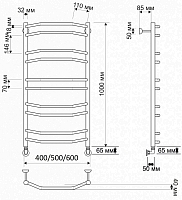 Водяной полотенцесушитель Secado Агата 4 500x1000 Бронза
