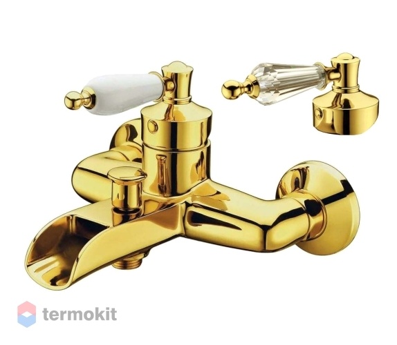 Смеситель для ванны и душа Boheme Vogue Oro золото с прозрачным Swarovski 213-SW