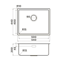 Мойка для кухни Omoikiri Tadzava 54-U/I ULTRA 15 IN нержавеющая сталь 4997116