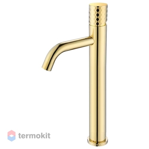 Смеситель для раковины высокий Boheme Stick GOLD DIAMOND золото 122-GG