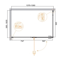 Душевой уголок Cezares Bellagio 2000x1400x1000 брашированное золото BELLAGIO-AH-1-140/100-C-BORO