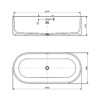 Ванна из искусственного камня NTBagno Amiata 1600x800 белый матовый NT303