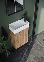 Тумба под раковину SANCOS Mini 35 подвесная, правая дуб галифакс натуральный MN35EGR УЦЕНЕННЫЙ