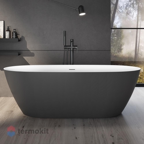 Акриловая ванна Black&White 1700x780 серый матовый/белый SB330 Grey