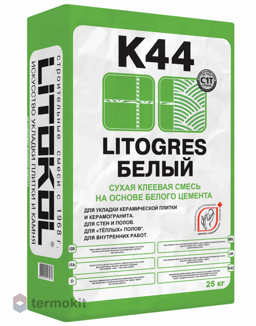 Клей Litokol Litogres K44 белый 25кг