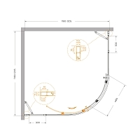 Душевой уголок Cezares Molveno 1950x1200x1200 хром MOLVENO-R-11-90+30-C-Cr-IV