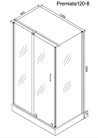 Душевой уголок Ceruttispa 1950x1200x900 хром Premiata120-8