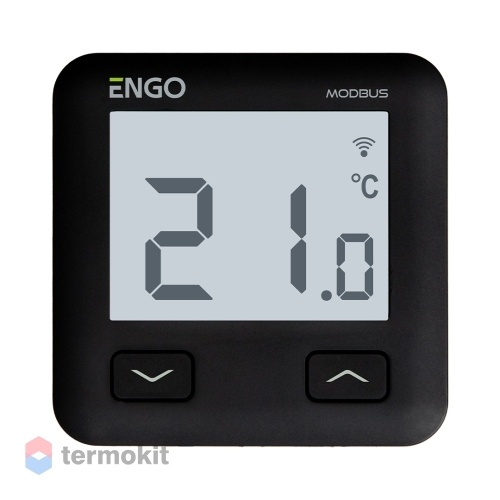 ENGO Терморегулятор, проводной, программируемый, встраиваемый, черный E10-B