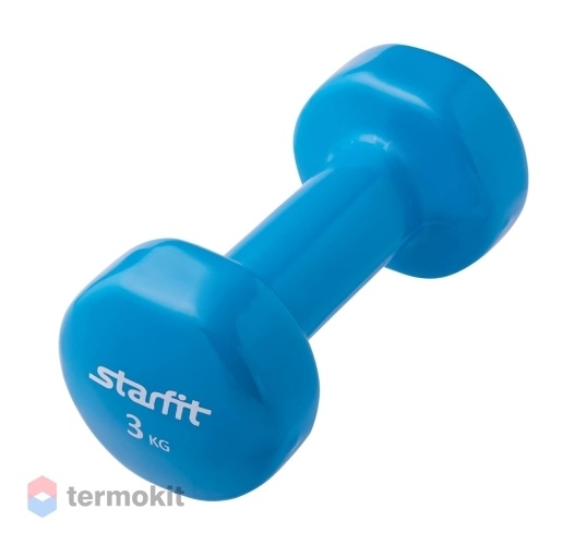 Гантель виниловая Starfit DB-101 3 кг, синяя 1 шт