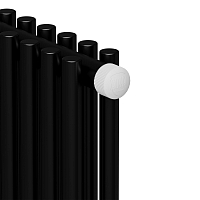 Стальной трубчатый радиатор Royal Thermo R22 C2180/10 секций с боковым подключением черный матовый