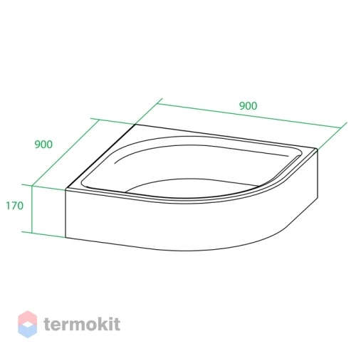 Душевой поддон IDDIS Optima Home 900x900x170 белый P29W