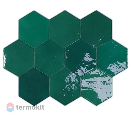 Керамическая плитка Wow Zellige Hexa Emerald настенная 10,8x12,4