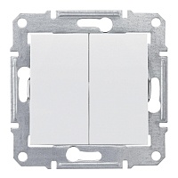 Выключатель двухклавишный Schneider Electric Sedna Шнайдер Электрик Седна Белый SDN0300121