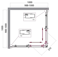 Душевой уголок BelBagno UNO 1950x1000x1000 черный матовый UNO-195-A-2-100-C-NERO