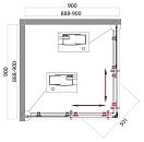 Душевой уголок BelBagno UNO 1950x900x900 хром UNO-195-A-2-90-C-Cr