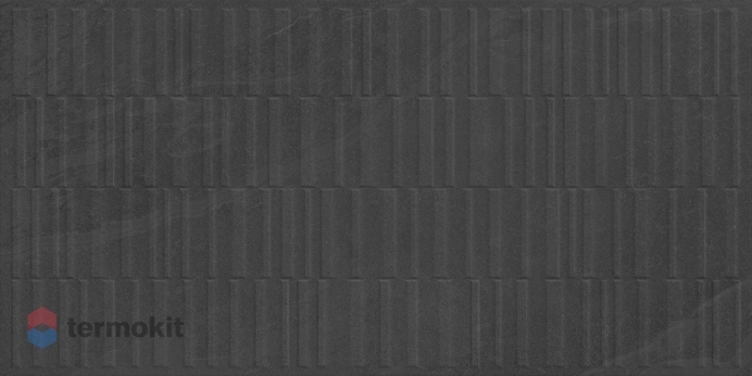 Керамогранит Laparet Badrock Shadow Deco Art чёрный 60х120 матовый структурный