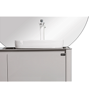 Тумба с раковиной и столешницей Black&White Universe 160 подвесная серый светлый глянец 9151601