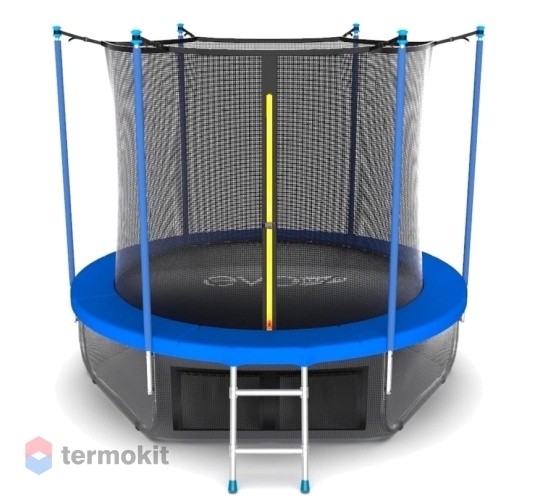 Батут с внутренней сеткой и лестницей Evo Jump Internal 12ft (Sky) + нижняя сеть