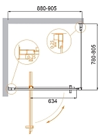 Душевой уголок Cezares Molveno 1950x900x800 хром MOLVENO-AH-1-90/80-C-Cr-IV