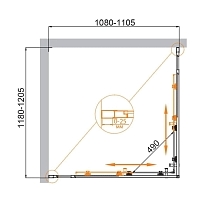 Душевой уголок Cezares Molveno 1950x1200x1100 оружейная сталь MOLVENO-AH-22-120/110-C-GM-IV